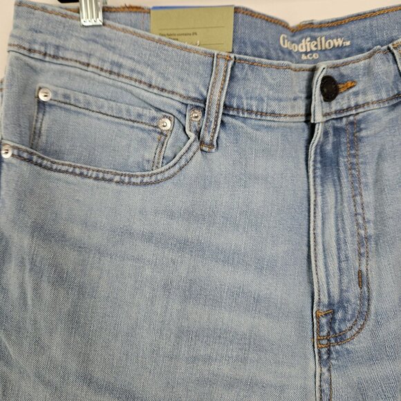 Goodfellow & Co Mens Slim Straight Fit Light Wash Jeans W38 L32 Total Flex Denim - Picture 6 of 12